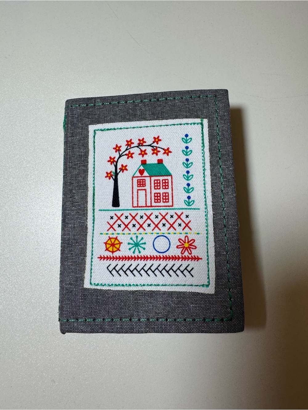 Embroidery Stitch Book/ Fabric Notebook Cover with Multi/ Design